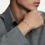 Matrix bracelet Round cut, White, 18K gold plated